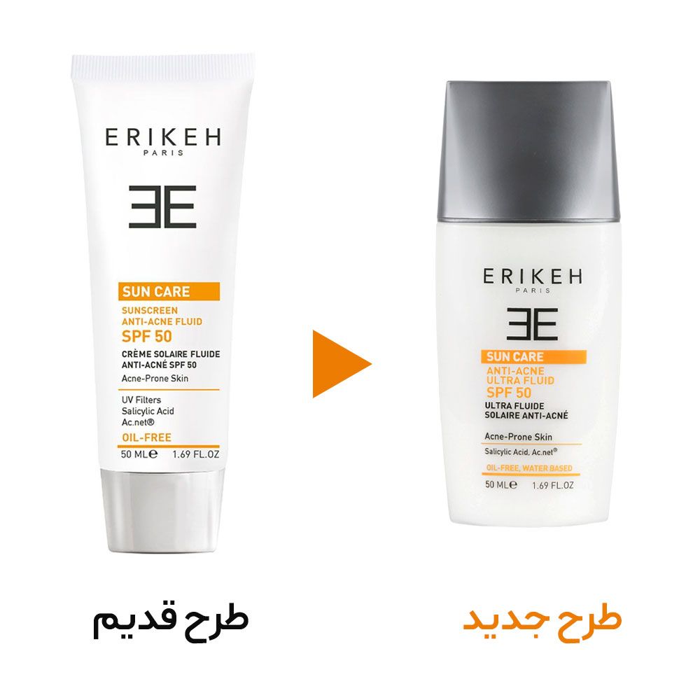 ضد آفتاب ضد جوش فلوئیدی بی رنگ فاقد چربی SPF50