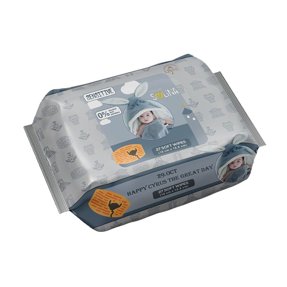 دستمال مرطوب کودک مدل Sensitive بسته 27 عددی