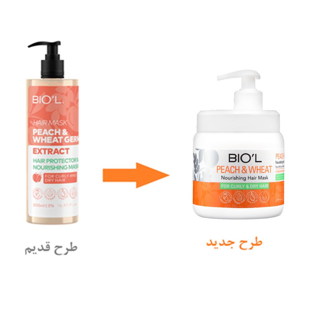 ماسک موی هلو و جوانه گندم، موی خشک و وز