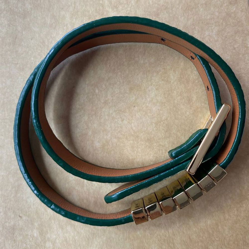 دستبند ساعتی چرمی سبز