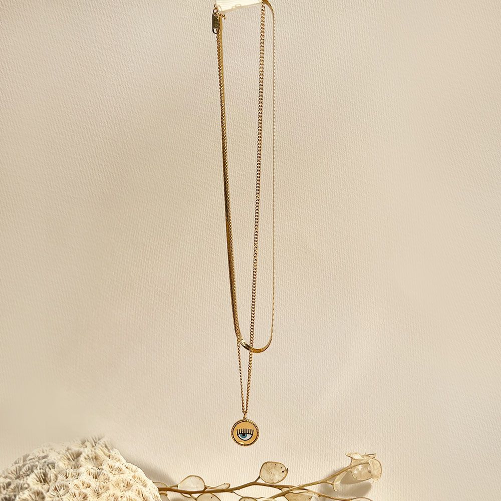 گردنبندکیارا نفرتیتی 2 رج طلایی