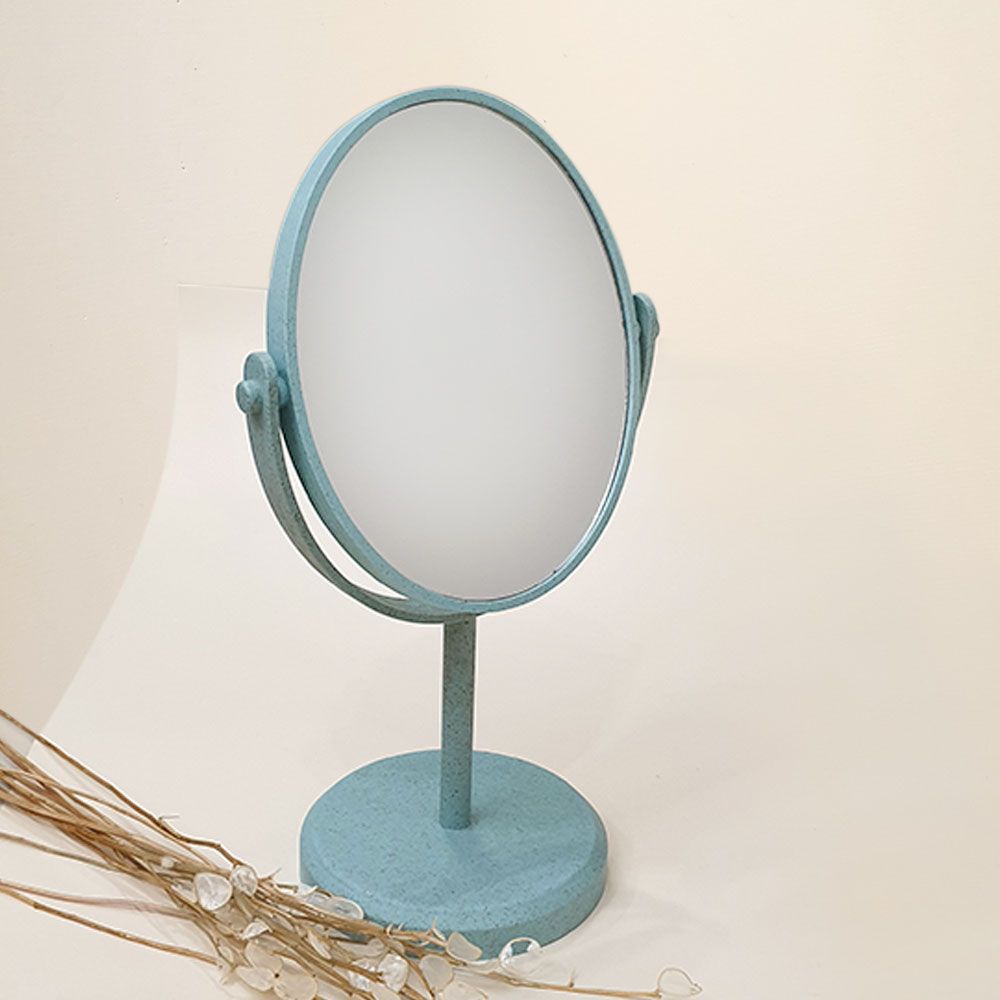 آینه رومیزی دو طرفه بیضی  16*13 کرم 