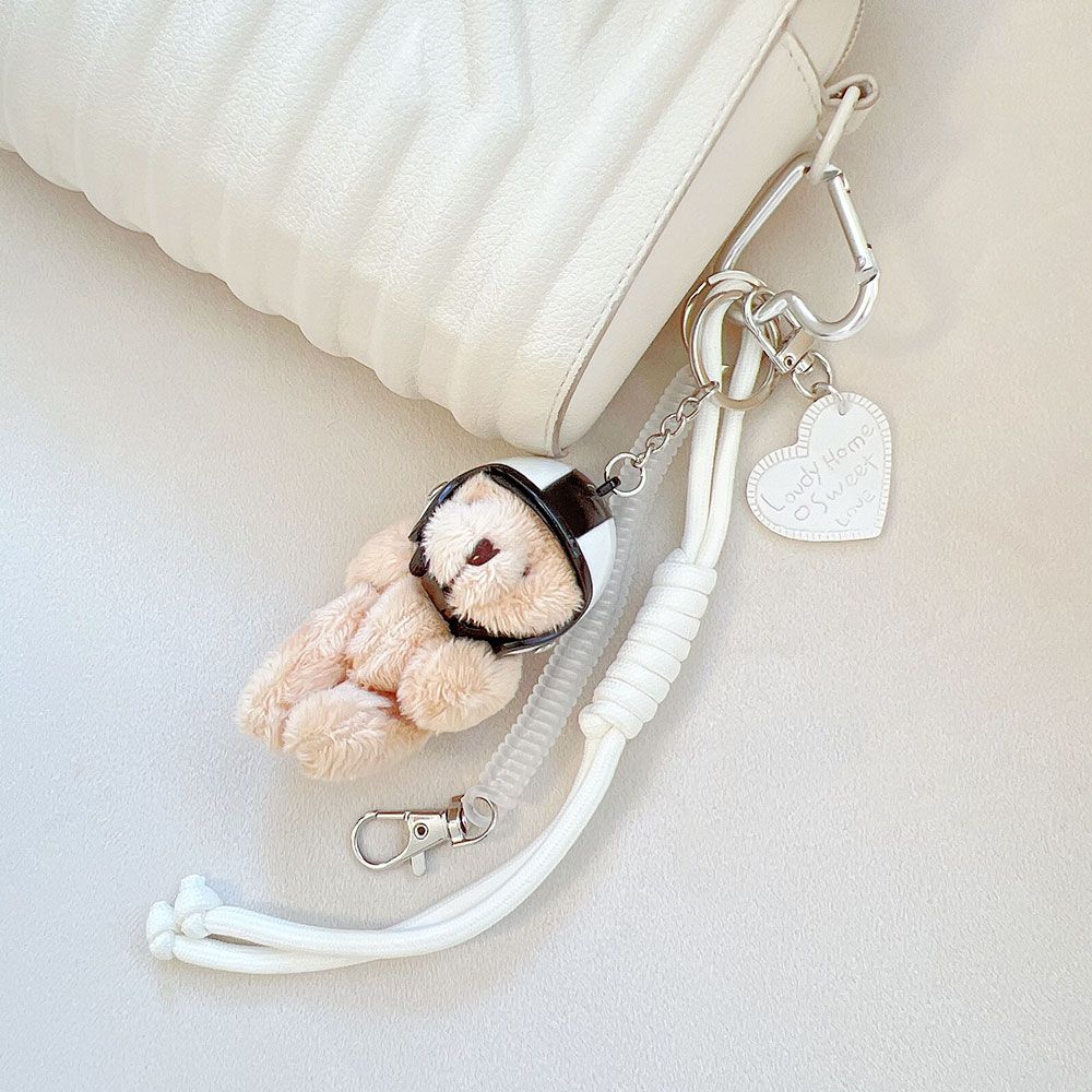 چارم بگ خرس سفید با آویز قلب