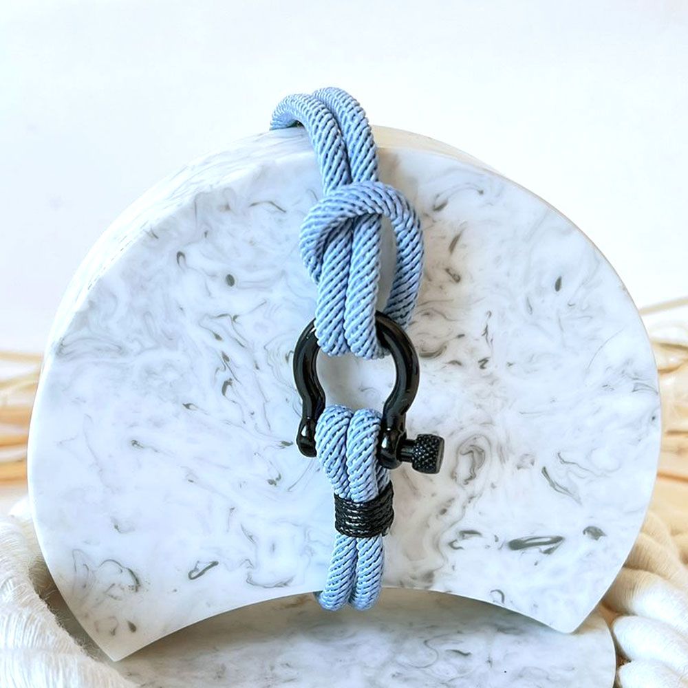 دستبند مردانه طنابی آبی 