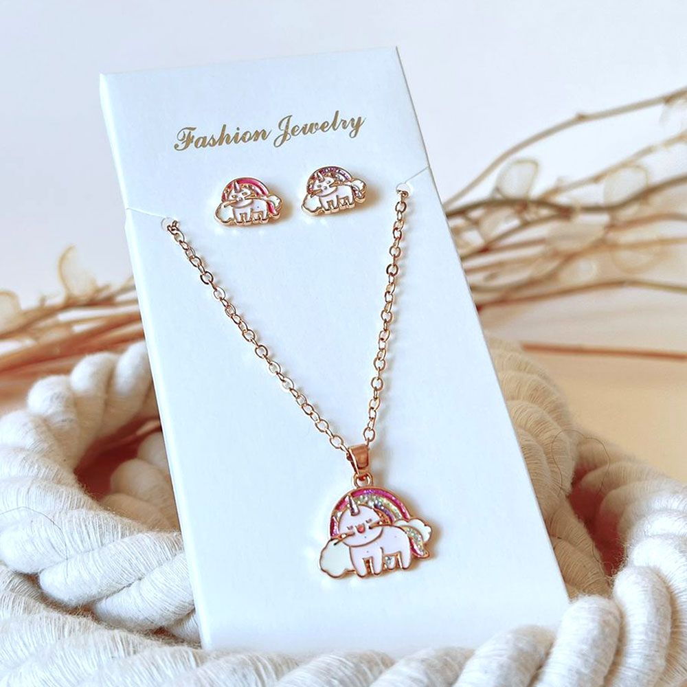 ست گردنبند و گوشواره قلب رنگی 