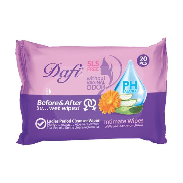 دستمال مرطوب بهداشتی بانوان 20 برگ