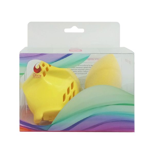 ست پد اسفنج آرایشی همراه با کیس زرد 