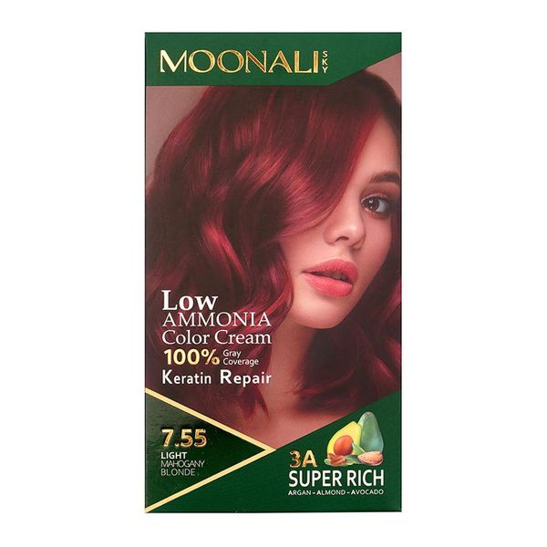 کیت رنگ مو سری رنگهای بلوند ماه گونی 7.55