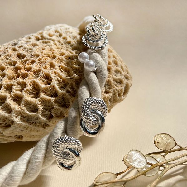 گوشواره پک 3 تایی مروارید نقره ای