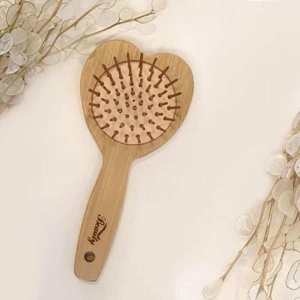 برس چوبی آینه دار قلب 