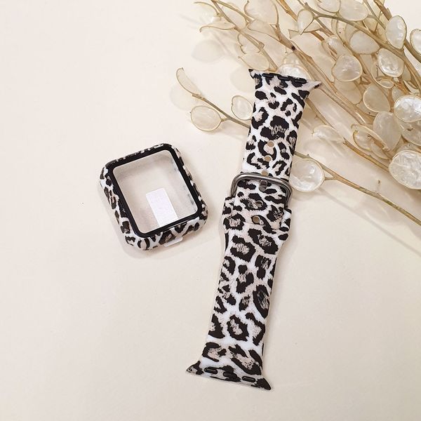 پک  بند اپل واچ سایز 38 با گارد پلنگی کرم 