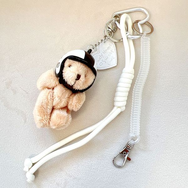 چارم بگ خرس سفید با آویز قلب