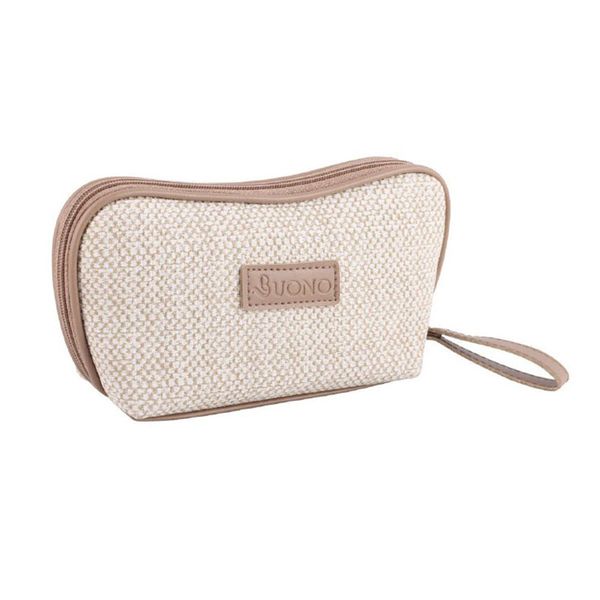 کیف آرایشی چرمی کنف 5080 کرم 