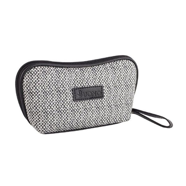 کیف آرایشی چرمی کنف 5080 مشکی طوسی 