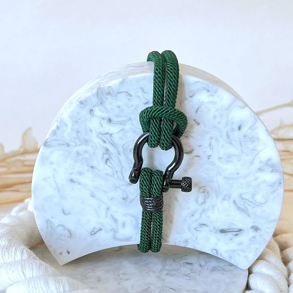 دستبند مردانه طنابی سبز 