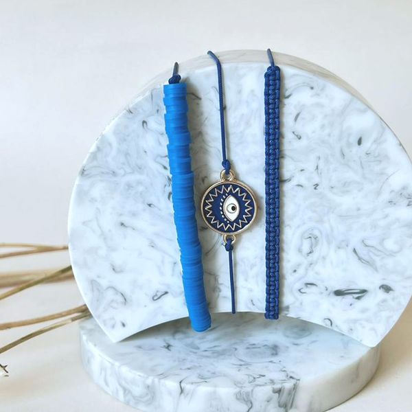 پک دستبند 3 تایی آبی چشم نظر 