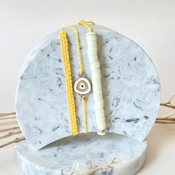 پک دستبند 3 تایی لیمویی چشم نظر 