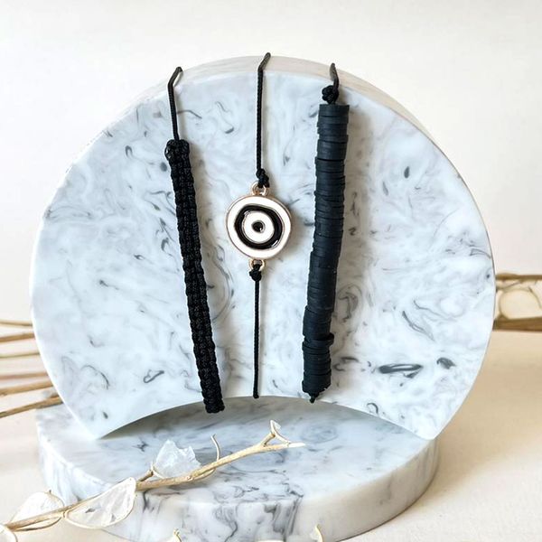 پک دستبند 3 تایی مشکی دایره ای 