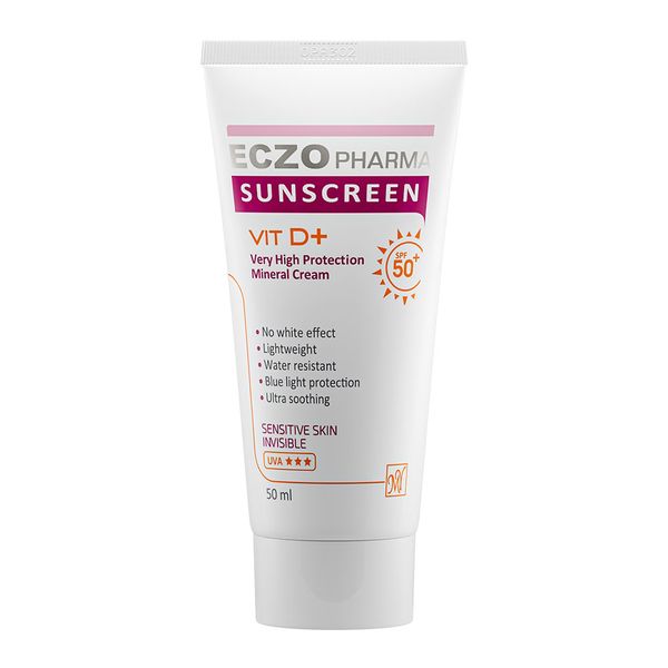ضد آفتاب بی رنگ پوست حساس اگزو فارما spf50