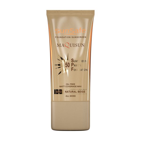 ضد آفتاب کرم‌پودری بژ طبیعی مکی‌سان SPF50 N20