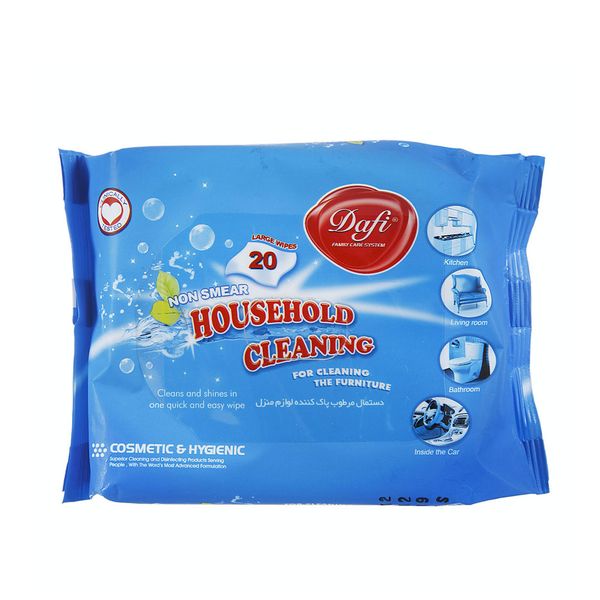 دستمال مرطوب پاک کننده لوازم منزل 20 عددی