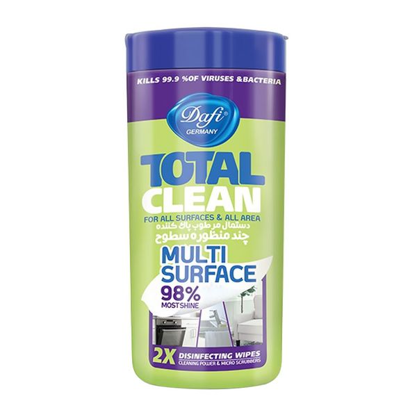 دستمال مرطوب ضد عفونی کننده و پاک کننده سطوح 50 برگی