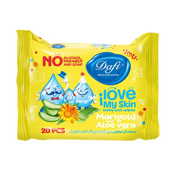 دستمال مرطوب نرم کننده کودک 20 عددی