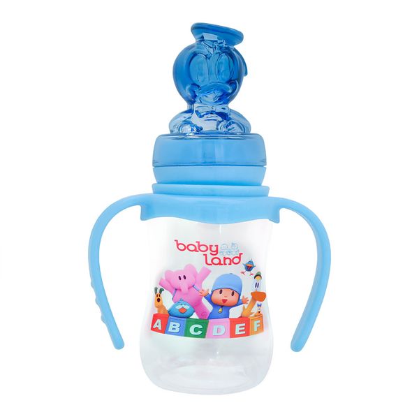 شیشه شیر کلاسیک اردک فندقی دسته‌دار 0 تا 6 ماه آبی 