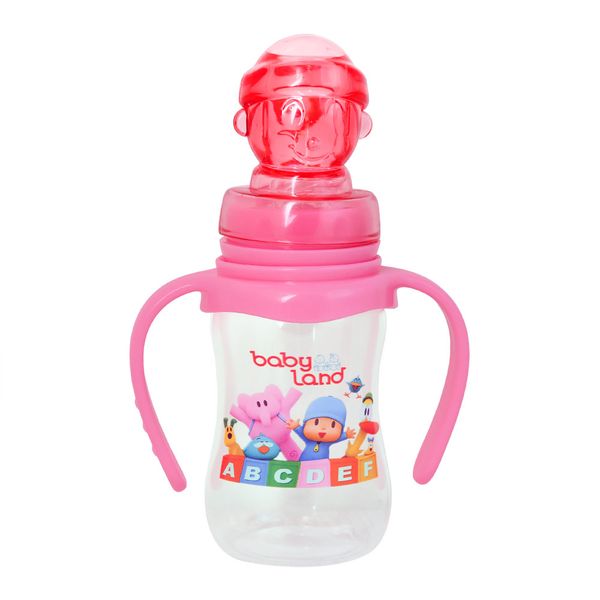 شیشه شیر کلاسیک ملوان ارتودنسی دسته‌دار 0 تا 6 ماه صورتی 