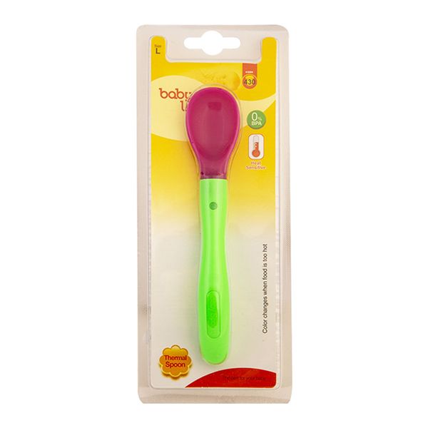 قاشق غذاخوری سیلیکون حرارتی بلیستر کودک سایز 3 (L) 