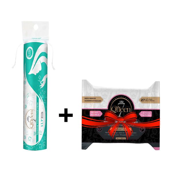 پد آرایش پاک کن 117 عددی و هدیه دستمال آرایش پاک کن