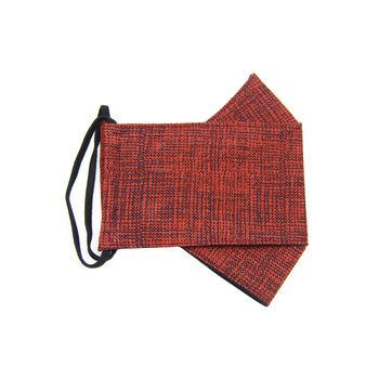 ماسک پارچه‌ای چهارلایه طرح چهارخانه ریز قرمز