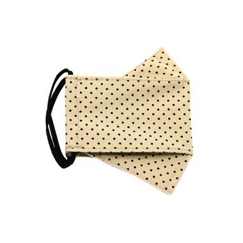 ماسک پارچه‌ای چهارلایه طرح خال‌دار کرم تیره