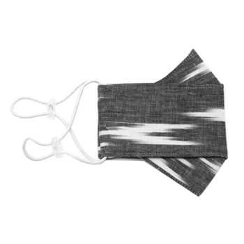 ماسک پارچه ای چهار لایه طرح ایکات طوسی