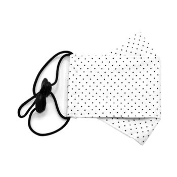 ماسک پارچه ای چهار لایه طرح خال خال سفید