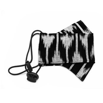 ماسک پارچه ای چهار لایه ایکات مشکی