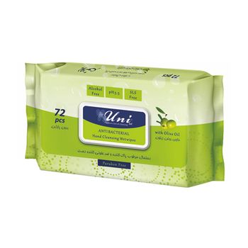 دستمال مرطوب و پاک کننده دست آنتی باکتریال 72 برگی