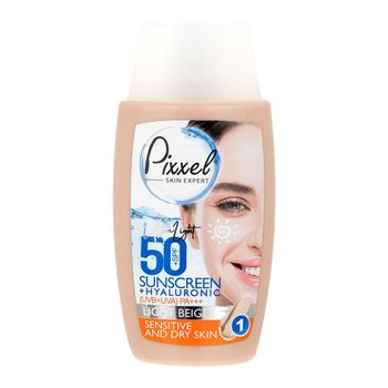 ضد آفتاب رنگی پوست خشک +SPF50 بژ روشن 