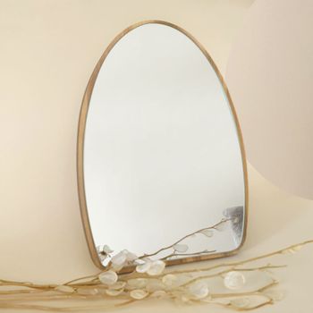 آینه رومیزی چوبی بیضی