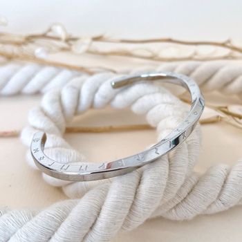 بنگل مردانه نقره ای پیچی