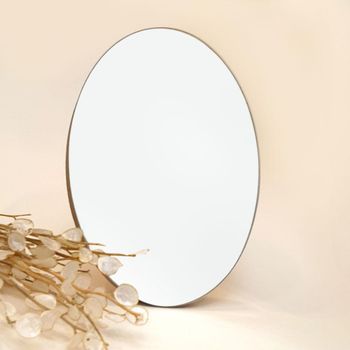 آینه رومیزی بیضی چوبی