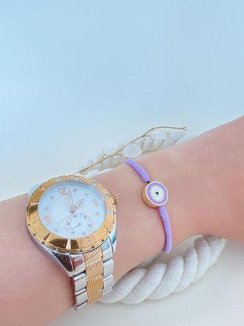 دستبند بافت چشم گرد بنفش