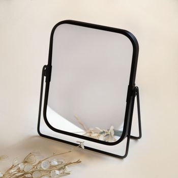 آینه رومیزی دوطرفه فلزی مشکی