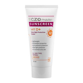ضد آفتاب بی رنگ انواع پوست اگزو فارما spf50